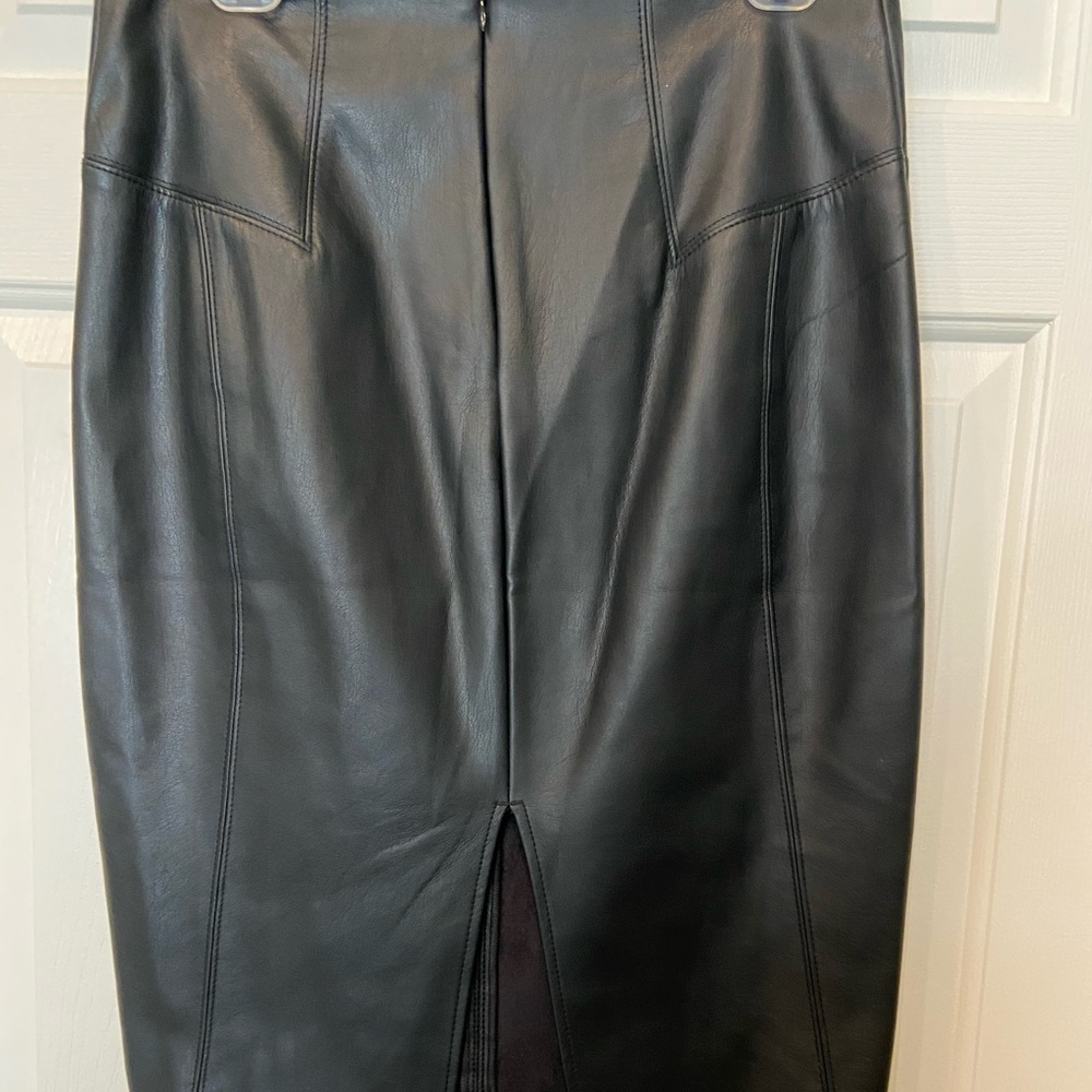 Faux leather pencil skirt